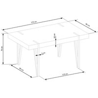 Jídelní stůl JOHAN - 170x90x76 cm - dub san remo + černá