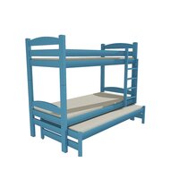 Dětská patrová postel s přistýlkou z MASIVU 180x80cm bez šuplíku - PPV010