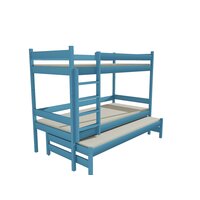 Dětská patrová postel s přistýlkou z MASIVU 180x80cm bez šuplíku - PPV013