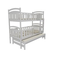Dětská patrová postel s přistýlkou z MASIVU 180x80cm bez šuplíku - PPV014