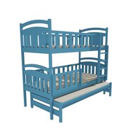 Dětská patrová postel s přistýlkou z MASIVU 200x90cm SE ŠUPLÍKY - PPV014