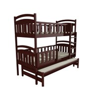 Dětská patrová postel s přistýlkou z MASIVU 200x80cm bez šuplíku - PPV014