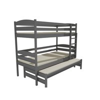 Dětská patrová postel s přistýlkou z MASIVU 200x80cm bez šuplíku - PPV016