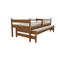 Dětská postel s výsuvnou přistýlkou z MASIVU 200x80cm bez šuplíku - DPV017