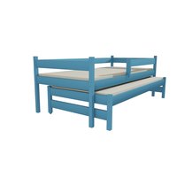 Dětská postel s výsuvnou přistýlkou z MASIVU 200x80cm SE ŠUPLÍKY - DPV017