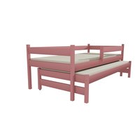 Dětská postel s výsuvnou přistýlkou z MASIVU 200x90cm bez šuplíku - DPV017