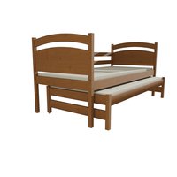 Dětská postel s výsuvnou přistýlkou z MASIVU 200x90cm SE ŠUPLÍKY - DPV019