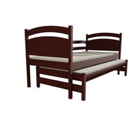 Dětská postel s výsuvnou přistýlkou z MASIVU 200x90cm SE ŠUPLÍKY - DPV019