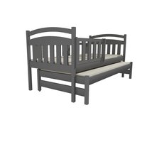 Dětská postel s výsuvnou přistýlkou z MASIVU 200x80cm SE ŠUPLÍKY - DPV020