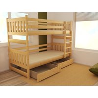 Dětská patrová postel z MASIVU 180x80cm SE ŠUPLÍKY - PP021
