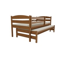 Dětská postel s výsuvnou přistýlkou z MASIVU 200x90cm SE ŠUPLÍKY - DPV023
