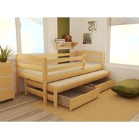 Dětská postel s výsuvnou přistýlkou z MASIVU 200x90cm SE ŠUPLÍKY - DPV023