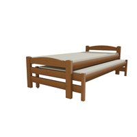 Dětská postel s výsuvnou přistýlkou z MASIVU 200x80cm SE ŠUPLÍKY - DPV025