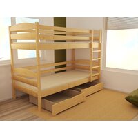 Dětská patrová postel z MASIVU 180x80cm SE ŠUPLÍKY - PP018