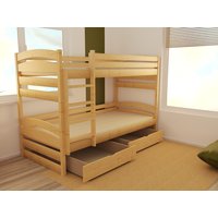 Dětská patrová postel z MASIVU 200x90cm SE ŠUPLÍKY - PP020