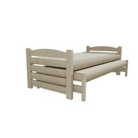 Dětská postel s výsuvnou přistýlkou z MASIVU 200x90cm SE ŠUPLÍKY - DPV026