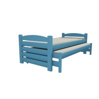 Dětská postel s výsuvnou přistýlkou z MASIVU 200x90cm SE ŠUPLÍKY - DPV026