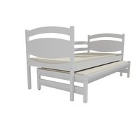 Dětská postel s výsuvnou přistýlkou z MASIVU 200x80cm SE ŠUPLÍKY - DPV028
