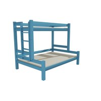 Dětská patrová postel s rozšířeným spodním lůžkem z masivu ROBUST 8X8 6B - 200x100/120 cm