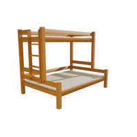Dětská patrová postel s rozšířeným spodním lůžkem z masivu ROBUST 8X8 6B - 200x100/120 cm