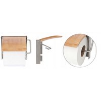 Držák toaletního papíru - hliník/bambus