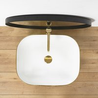 Keramické umyvadlo MAXMAX Rea FLORIA - zlaté/bílé