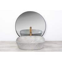 Keramické umyvadlo MAXMAX Rea FREJA - šedé - imitace kamene