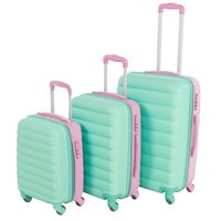 Cestovní kufry CANDY - zeleno/růžové