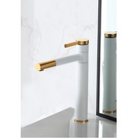 Umyvadlová baterie MAXMAX Rea SMART - vysoká - bílo/zlatá