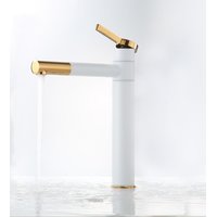 Umyvadlová baterie MAXMAX Rea SMART - vysoká - bílo/zlatá