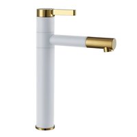 Umyvadlová baterie MAXMAX Rea SMART - vysoká - bílo/zlatá