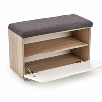 Botník LINA se sedákem - bílá/dub sonoma