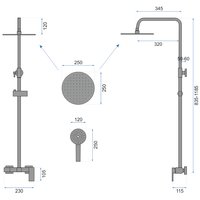Sprchová souprava MAXMAX Rea ROGER s výtokem do vany - černá