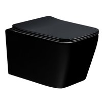 Závěsné WC RIMLESS TEO SLIM - černé lesklé + Duroplast sedátko, 30854070