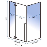 Sprchový kout MAXMAX Rea FARGO BLACK 90x90 cm