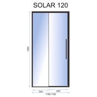 Sprchové dveře MAXMAX Rea SOLAR 120 cm - černé