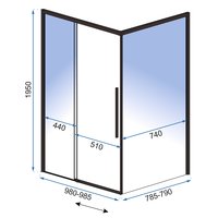 Sprchový kout MAXMAX Rea SOLAR 100x80 cm - černý