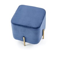 Taburet CARO - NAVY modrý + zlatý - látka/ocel