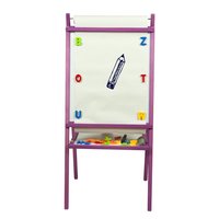 Dětská magnetická a křídová tabule s příslušenstvím - fialová