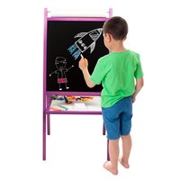 Dětská magnetická a křídová tabule s příslušenstvím - fialová