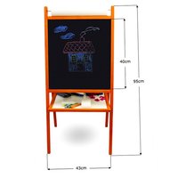 Dětská magnetická a křídová tabule s příslušenstvím - oranžová
