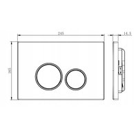 Ovládací tlačítko splachovadla - černé/chromové - dvojčinné - plastové - typ D, 600503
