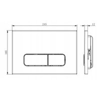 Ovládací tlačítko splachovadla - chromové matné - dvojčinné - plastové - typ B