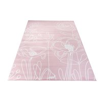 Dětský koberec PASTEL květiny - růžový - 80x150 cm