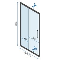 Sprchové dveře MAXMAX Rea RAPID slide 110 cm - černé