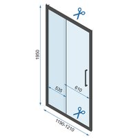 Sprchové dveře MAXMAX Rea RAPID slide 120 cm - černé