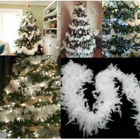 Girlanda peříčka 180 cm - bílá