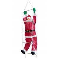 Vánoční svítící LED dekorace Santa na žebříku - 240 cm