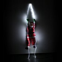 Vánoční svítící LED dekorace Santa na žebříku - 240 cm
