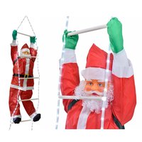 Vánoční svítící LED dekorace Santa na žebříku - 240 cm